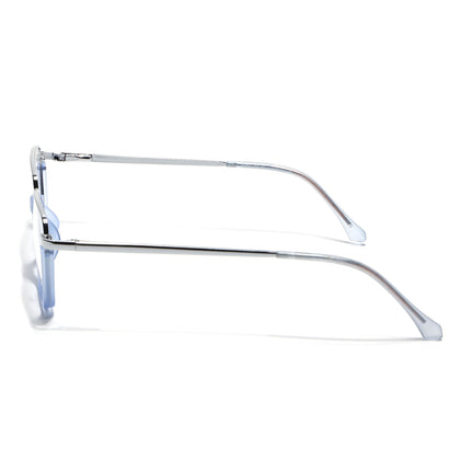 Eyejack Silver & Blue Square Eyeglasses for Men & Women (170203FCL2002-C7)