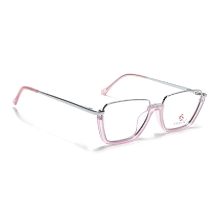 Eyejack Silver & Lavender Square Eyeglasses for Men & Women (170203FCL2003-C8)