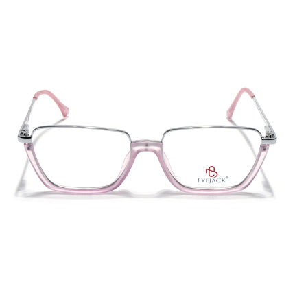 Eyejack Silver & Lavender Square Eyeglasses for Men & Women (170203FCL2003-C8)