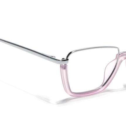 Eyejack Silver & Lavender Square Eyeglasses for Men & Women (170203FCL2003-C8)