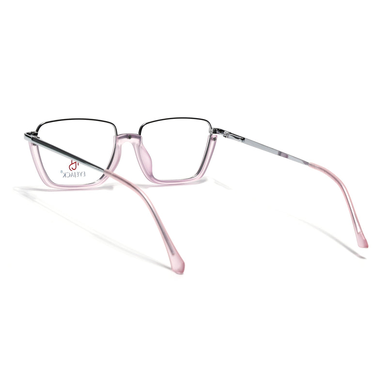 Eyejack Silver & Lavender Square Eyeglasses for Men & Women (170203FCL2003-C8)