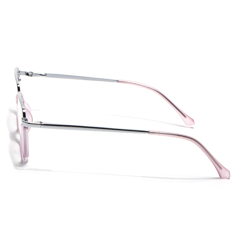 Eyejack Silver & Lavender Square Eyeglasses for Men & Women (170203FCL2003-C8)