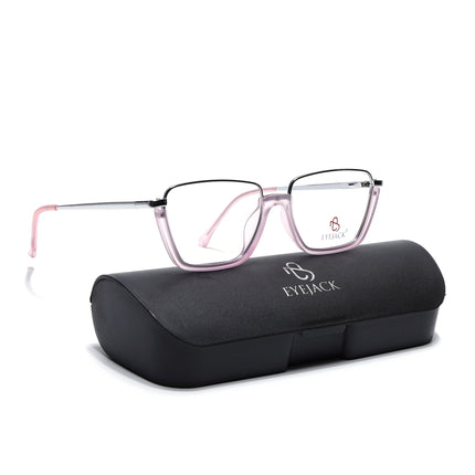 Eyejack Silver & Lavender Square Eyeglasses for Men & Women (170203FCL2003-C8)
