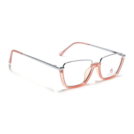 Eyejack Silver & Peach Square Eyeglasses for Men & Women (170203FCL2004-C9)