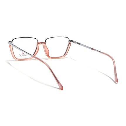 Eyejack Silver & Peach Square Eyeglasses for Men & Women (170203FCL2004-C9)