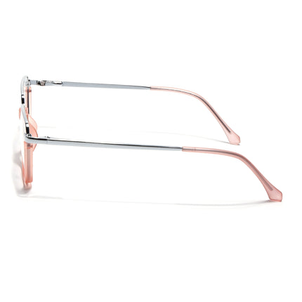 Eyejack Silver & Peach Square Eyeglasses for Men & Women (170203FCL2004-C9)