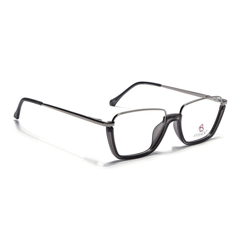 Eyejack Skyline Silver & Grey Round Eyeglasses for Men & Women (170203FCL2118-C9)