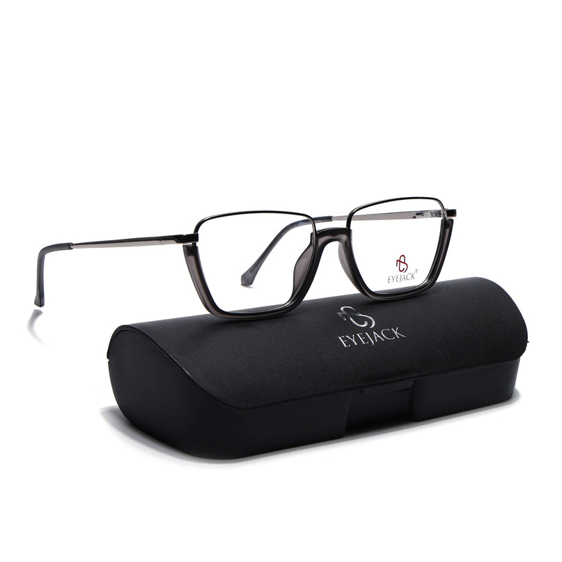 Eyejack Skyline Silver & Grey Round Eyeglasses for Men & Women (170203FCL2118-C9)