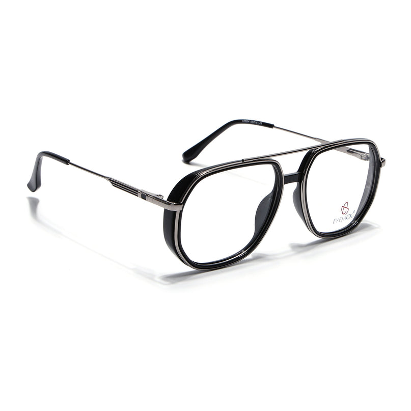 Eyejack Black & Silver Wayfarer Eyeglasses for Men & Women (170204FCL2005-C1)