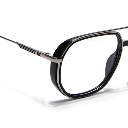 Eyejack Black & Silver Wayfarer Eyeglasses for Men & Women (170204FCL2005-C1)