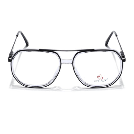 Eyejack Black & Transparent Wayfarer Eyeglasses for Men & Women (170204FCL2006-C2)