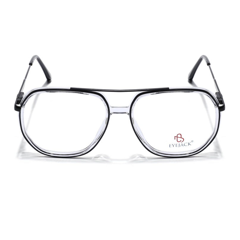 Eyejack Black & Transparent Wayfarer Eyeglasses for Men & Women (170204FCL2006-C2)