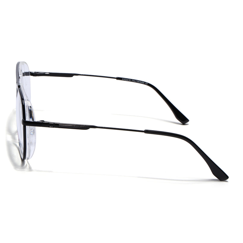 Eyejack Black & Transparent Wayfarer Eyeglasses for Men & Women (170204FCL2006-C2)