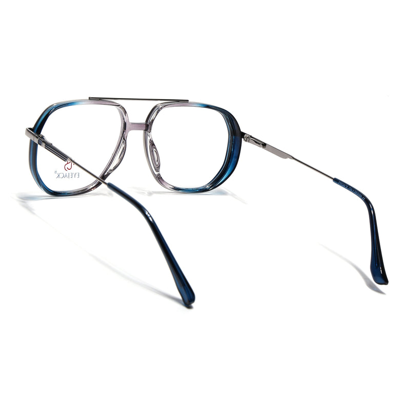 Eyejack Silver & Blue Wayfarer Eyeglasses for Men & Women (170204FCL2007-C3)