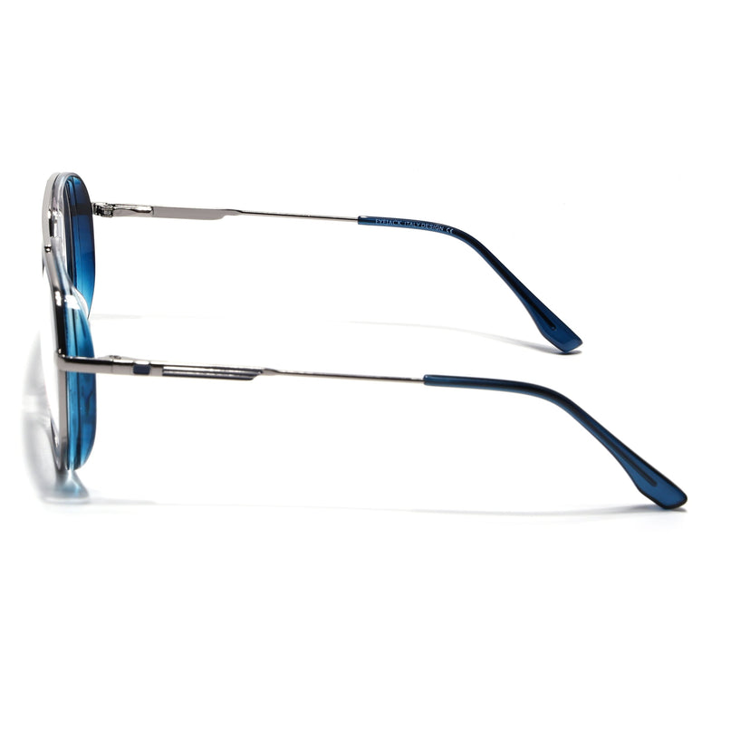 Eyejack Silver & Blue Wayfarer Eyeglasses for Men & Women (170204FCL2007-C3)