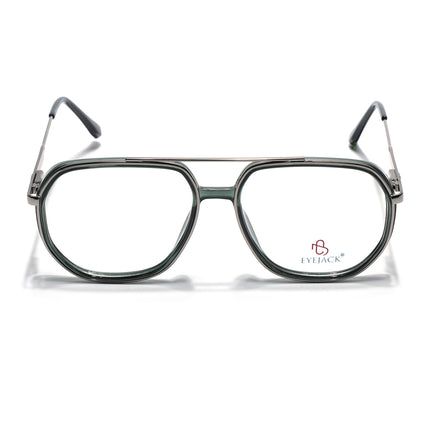 Eyejack Silver & Green Wayfarer Eyeglasses for Men & Women (170204FCL2008-C4)