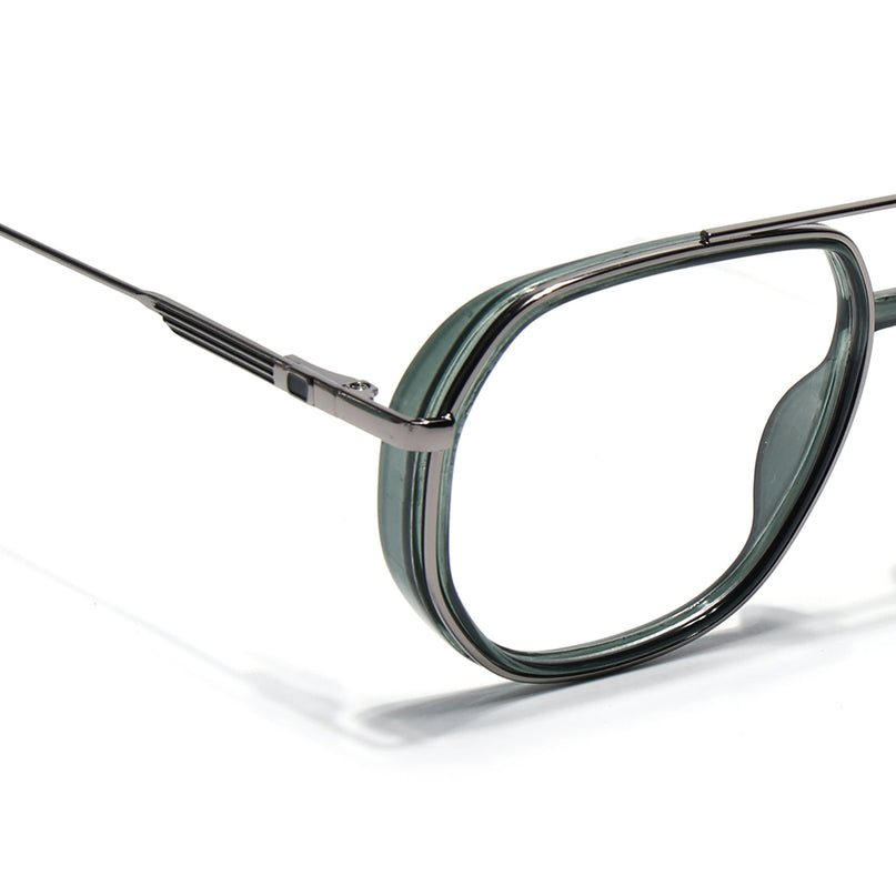 Eyejack Silver & Green Wayfarer Eyeglasses for Men & Women (170204FCL2008-C4)