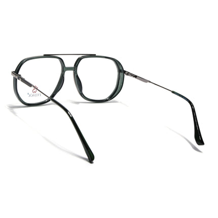 Eyejack Silver & Green Wayfarer Eyeglasses for Men & Women (170204FCL2008-C4)