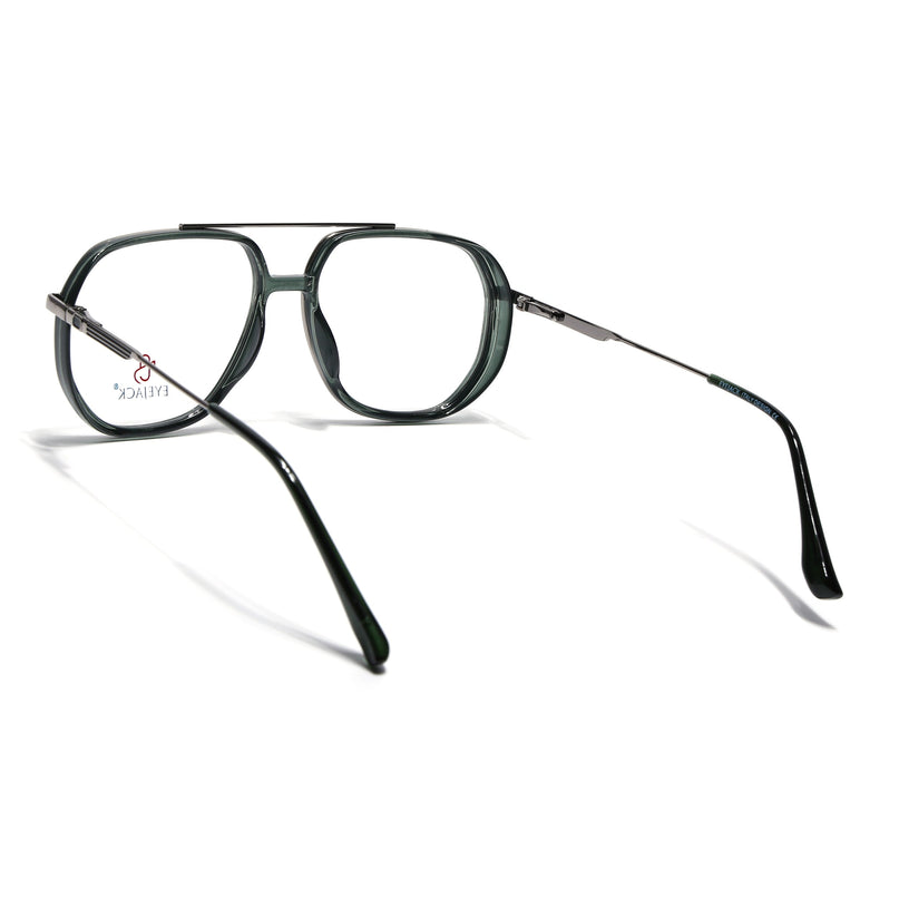 Eyejack Silver & Green Wayfarer Eyeglasses for Men & Women (170204FCL2008-C4)
