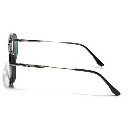 Eyejack Silver & Green Wayfarer Eyeglasses for Men & Women (170204FCL2008-C4)