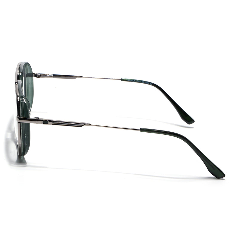 Eyejack Silver & Green Wayfarer Eyeglasses for Men & Women (170204FCL2008-C4)