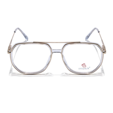 Eyejack Golden & Transparent Wayfarer Eyeglasses for Men & Women (170204FCL2009-C5)