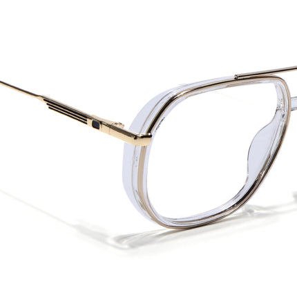 Eyejack Golden & Transparent Wayfarer Eyeglasses for Men & Women (170204FCL2009-C5)