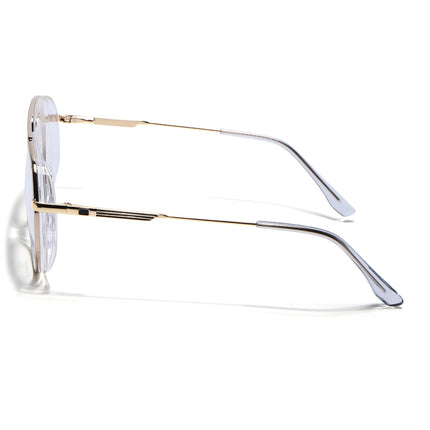 Eyejack Golden & Transparent Wayfarer Eyeglasses for Men & Women (170204FCL2009-C5)