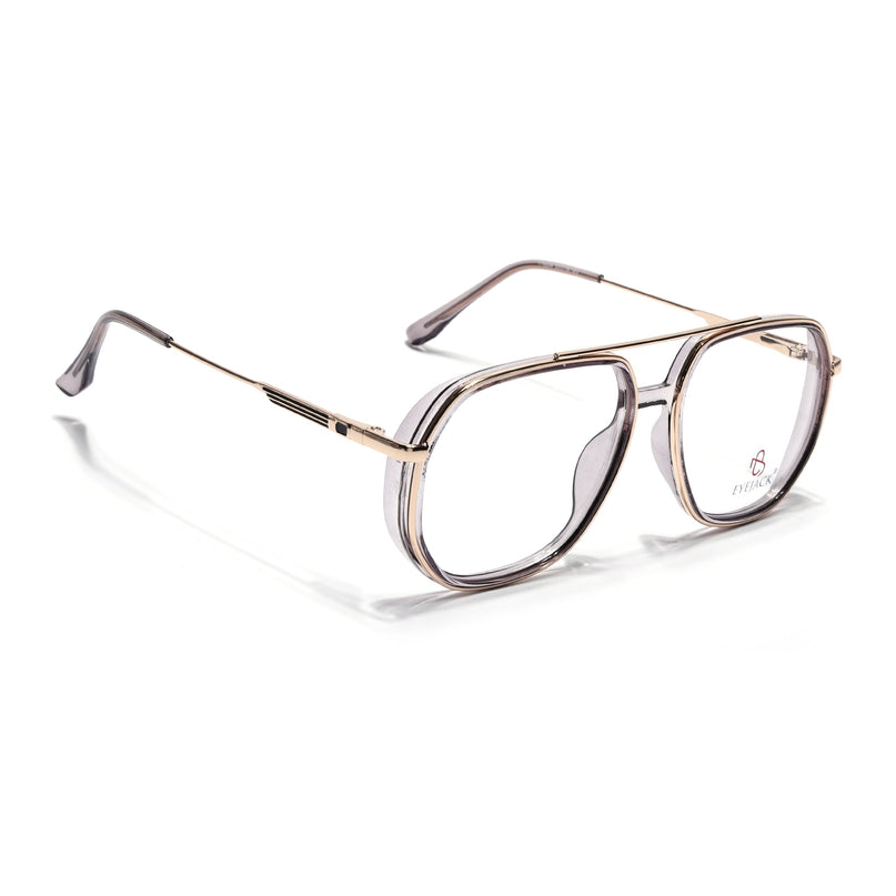 Eyejack Golden & Grey Wayfarer Eyeglasses for Men & Women (170204FCL2010-C6)