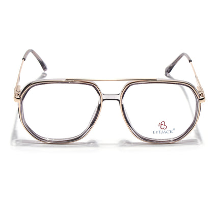 Eyejack Golden & Grey Wayfarer Eyeglasses for Men & Women (170204FCL2010-C6)