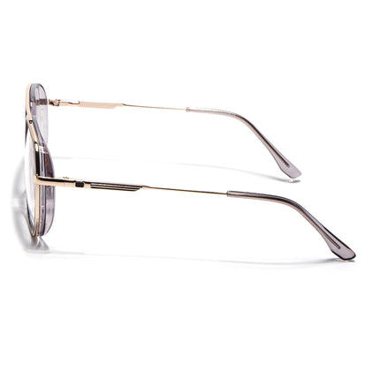 Eyejack Golden & Grey Wayfarer Eyeglasses for Men & Women (170204FCL2010-C6)