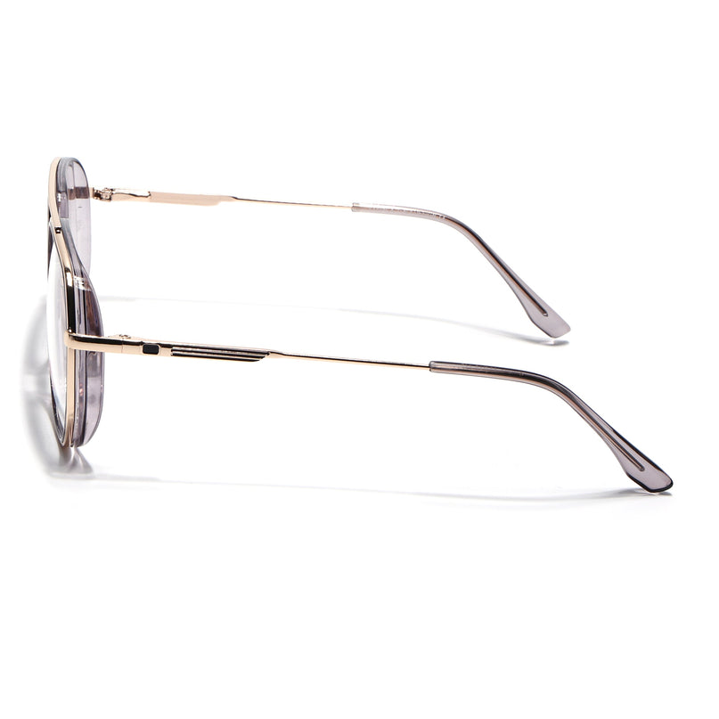 Eyejack Golden & Grey Wayfarer Eyeglasses for Men & Women (170204FCL2010-C6)