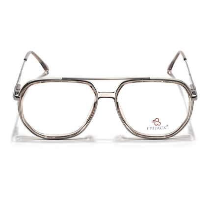 Eyejack Silver & Transparent Wayfarer Eyeglasses for Men & Women (170204FCL2011-C7)