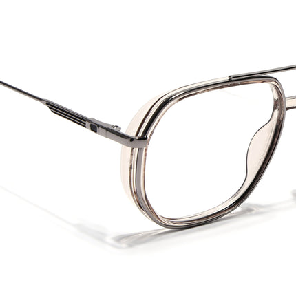 Eyejack Silver & Transparent Wayfarer Eyeglasses for Men & Women (170204FCL2011-C7)