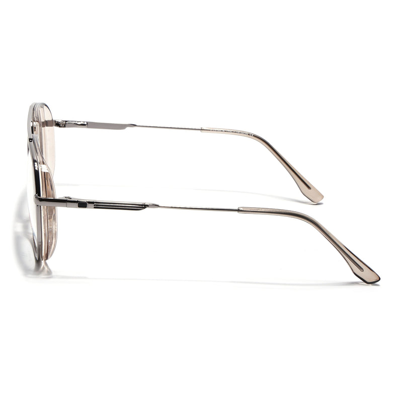 Eyejack Silver & Transparent Wayfarer Eyeglasses for Men & Women (170204FCL2011-C7)