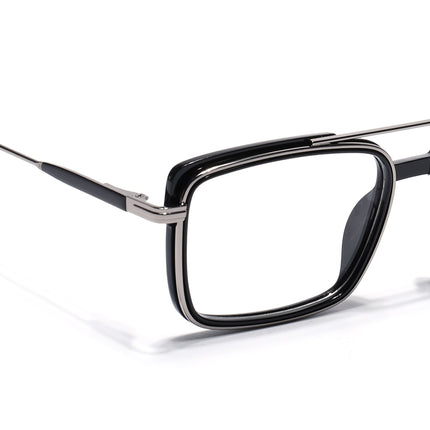 Eyejack Black & Silver Rectangle Eyeglasses for Men & Women (170205FCL2012-C1)