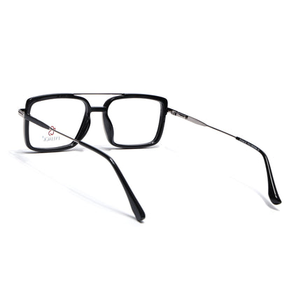 Eyejack Black & Silver Rectangle Eyeglasses for Men & Women (170205FCL2012-C1)