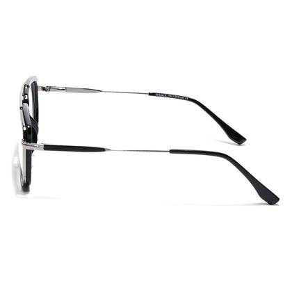 Eyejack Black & Silver Rectangle Eyeglasses for Men & Women (170205FCL2012-C1)