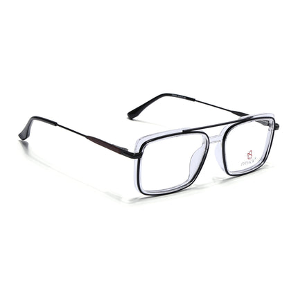 Eyejack Black & Transparent Rectangle Eyeglasses for Men & Women (170205FCL2013-C2)