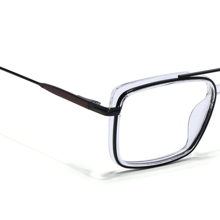 Eyejack Black & Transparent Rectangle Eyeglasses for Men & Women (170205FCL2013-C2)