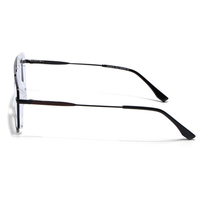 Eyejack Black & Transparent Rectangle Eyeglasses for Men & Women (170205FCL2013-C2)