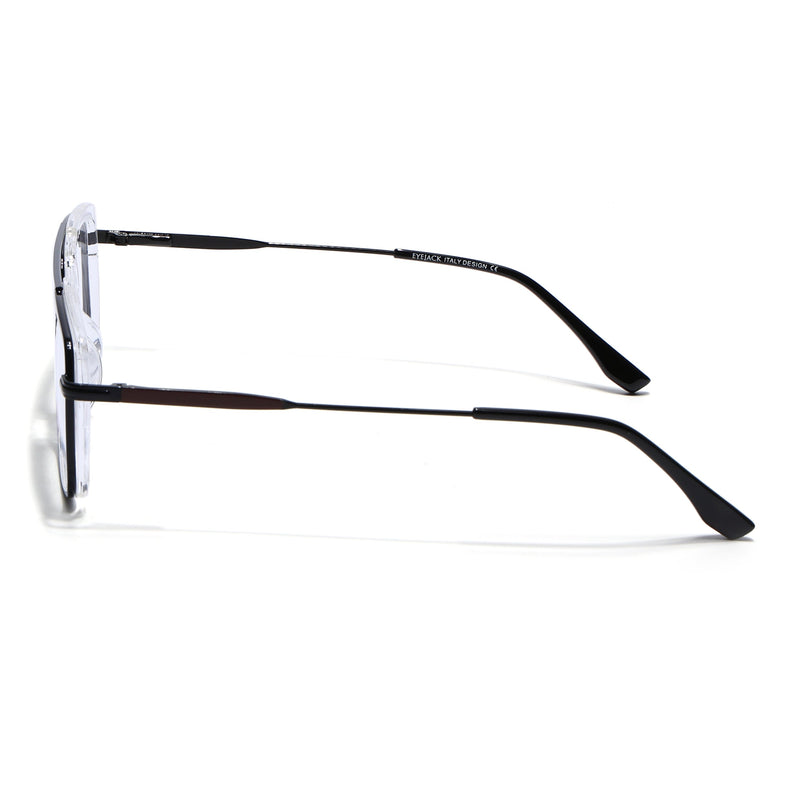 Eyejack Black & Transparent Rectangle Eyeglasses for Men & Women (170205FCL2013-C2)