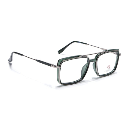 Eyejack Silver & Green Rectangle Eyeglasses for Men & Women (170205FCL2015-C4)