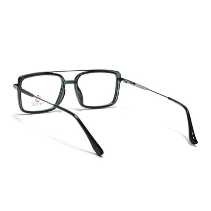 Eyejack Silver & Green Rectangle Eyeglasses for Men & Women (170205FCL2015-C4)