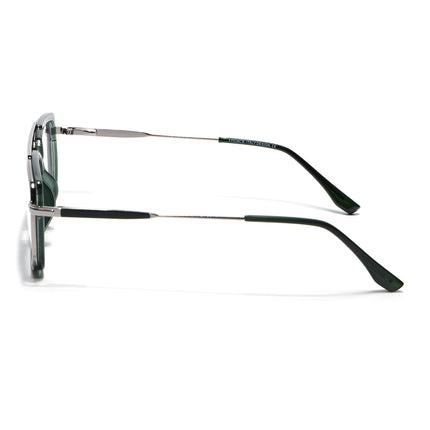 Eyejack Silver & Green Rectangle Eyeglasses for Men & Women (170205FCL2015-C4)