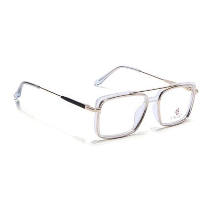 Eyejack Golden & Transparent Rectangle Eyeglasses for Men & Women (170205FCL2016-C5)