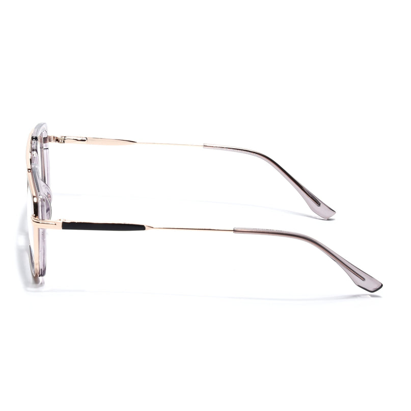 Eyejack Golden & Grey Rectangle Eyeglasses for Men & Women (170205FCL2017-C6)