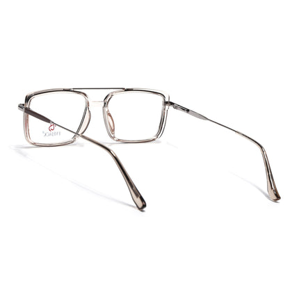 Eyejack Silver & Transparent Rectangle Eyeglasses for Men & Women (170205FCL2018-C7)