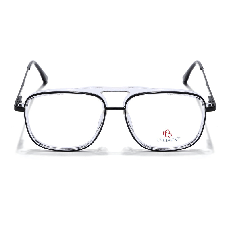 Eyejack Black & Transparent Wayfarer Eyeglasses for Men & Women (170206FCL2019-C1)