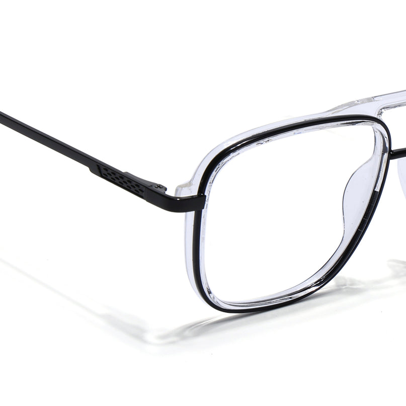 Eyejack Black & Transparent Wayfarer Eyeglasses for Men & Women (170206FCL2019-C1)